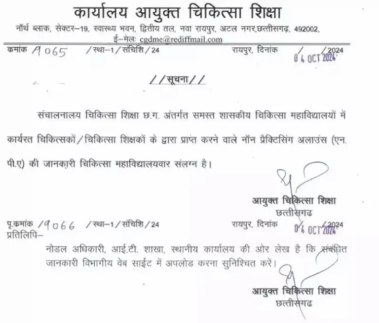 CG Doctor:डॉक्टर नहीं कर सकते हैं निजी प्रैक्टिस