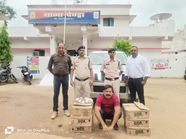कोटमी के पैराडाइज होटल में जीपीएम पुलिस का छापा, होटल मालिक गिरफ्तार एसयूवी वाहन समेत मध्यप्रदेश की अंग्रेजी ब्रांड की शराब बरामद