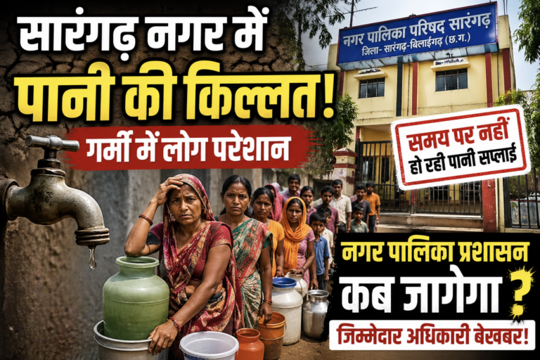 Sarangarh में Water Supply फेल, गर्मी में जनता बेहाल