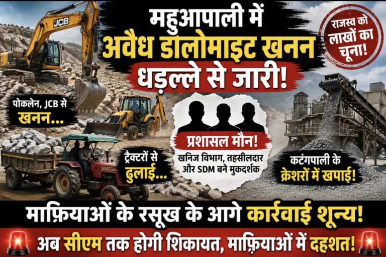 अवैध खनन का हब बना महुआपाली, सिस्टम पर सवाल