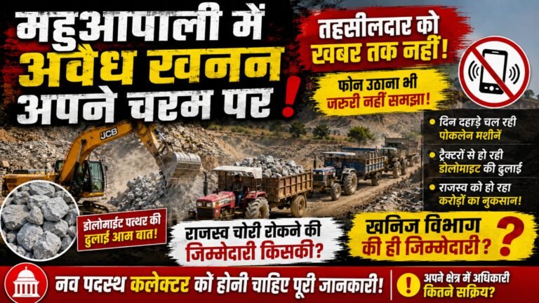 महुआपाली में धड़ल्ले से अवैध खनन, तहसीलदार को खबर तक नहीं!