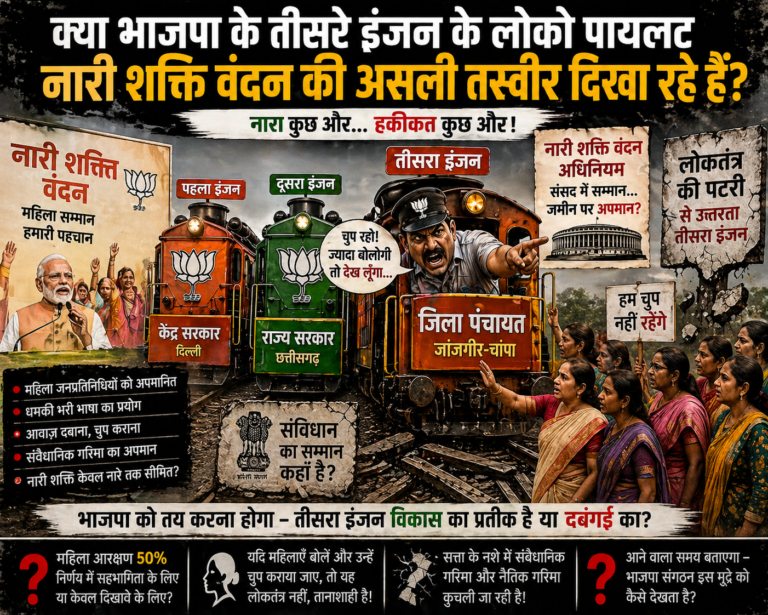भाजपा : तीसरे इंजन के लोको पायलट क्या नारी शक्ति वंदन की असली तस्वीर दिखा रहे हैं?